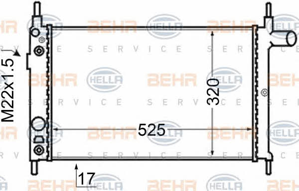 Kühler motorkühlung Behr-Hella 8MK 376 704-771