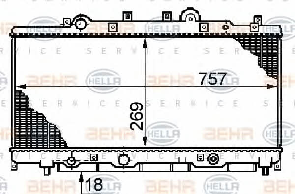 Chłodnica, układ chłodzenia silnika Behr-Hella 8MK 376 708-741