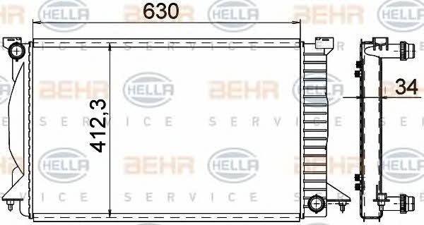 Behr-Hella 8MK 376 766-334 Chłodnica, układ chłodzenia silnika 8MK376766334: Dobra cena w Polsce na 2407.PL - Kup Teraz!