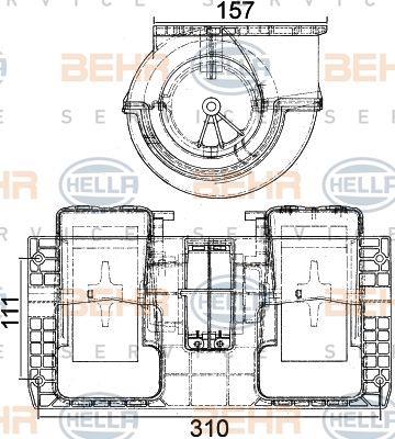 Behr-Hella 8EW 351 104-051 Вентилятор отопителя салона 8EW351104051: Отличная цена - Купить в Польше на 2407.PL!