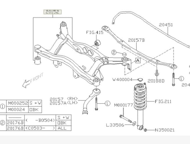 Subaru 20152AG060 Rama pomocnicza tylna 20152AG060: Dobra cena w Polsce na 2407.PL - Kup Teraz!