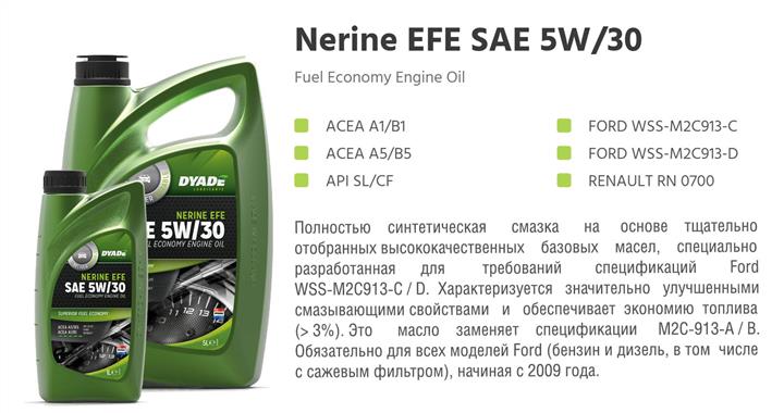 DYADE Lubricants 574129 Engine oil DYADE Lubricants Nerine EFE 5W-30, 1L 574129: Buy near me in Poland at 2407.PL - Good price!