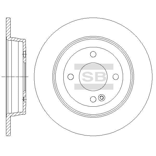 Sangsin SD1087 Тормозной диск задний невентилируемый SD1087: Отличная цена - Купить в Польше на 2407.PL!