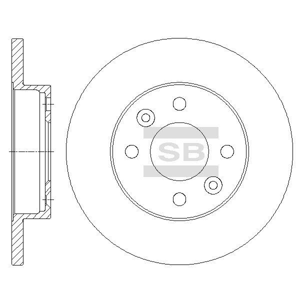Sangsin SD3050 Unventilated front brake disc SD3050: Buy near me in Poland at 2407.PL - Good price!