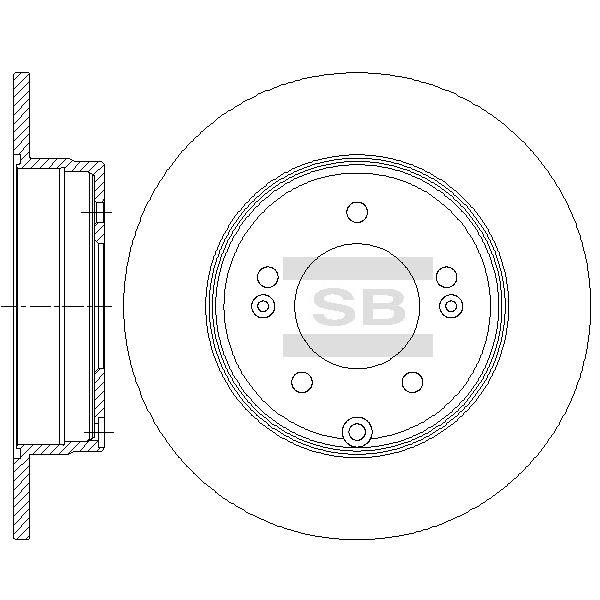 Sangsin SD1084 Rear brake disc, non-ventilated SD1084: Buy near me in Poland at 2407.PL - Good price!