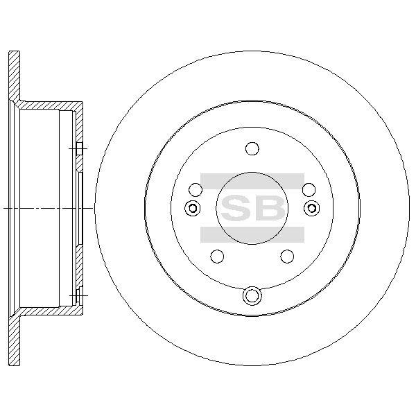 Sangsin SD1082 Тормозной диск задний невентилируемый SD1082: Отличная цена - Купить в Польше на 2407.PL!