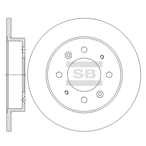 Sangsin SD2041 Тормозной диск задний невентилируемый SD2041: Отличная цена - Купить в Польше на 2407.PL!