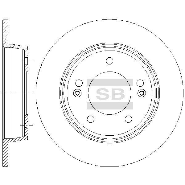 Sangsin SD1085 Rear brake disc, non-ventilated SD1085: Buy near me in Poland at 2407.PL - Good price!