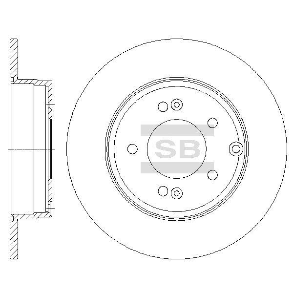 Sangsin SD1099 Rear brake disc, non-ventilated SD1099: Buy near me in Poland at 2407.PL - Good price!