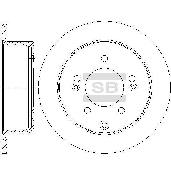 Sangsin SD2042 Rear brake disc, non-ventilated SD2042: Buy near me in Poland at 2407.PL - Good price!