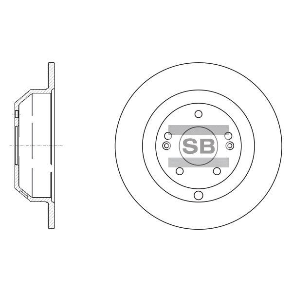 Sangsin SD1072 Тормозной диск задний невентилируемый SD1072: Купить в Польше - Отличная цена на 2407.PL!