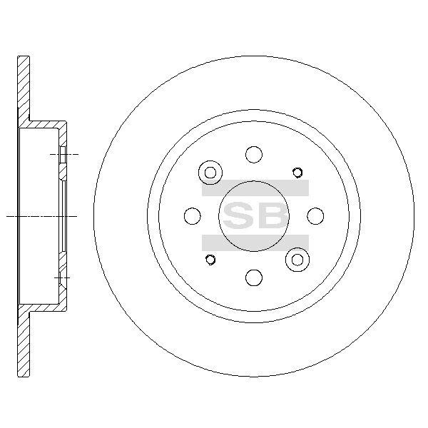 Sangsin SD2049 Rear brake disc, non-ventilated SD2049: Buy near me in Poland at 2407.PL - Good price!