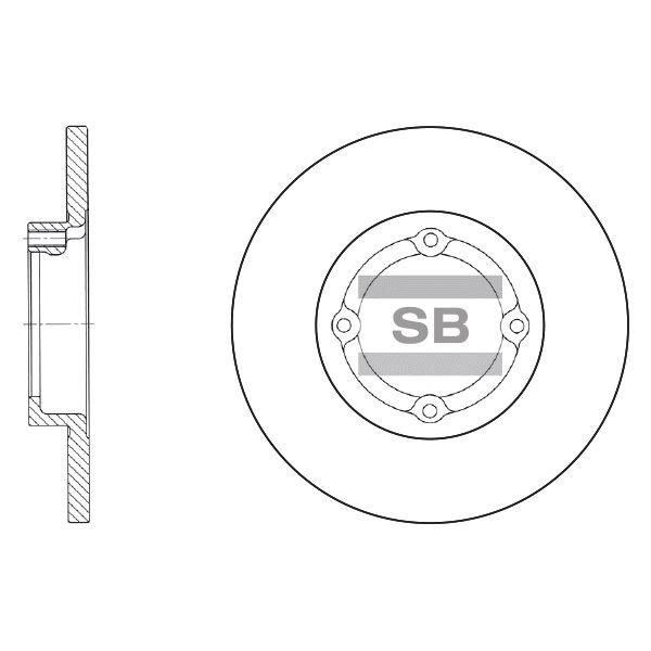 Sangsin SD3010 Тормозной диск передний невентилируемый SD3010: Отличная цена - Купить в Польше на 2407.PL!