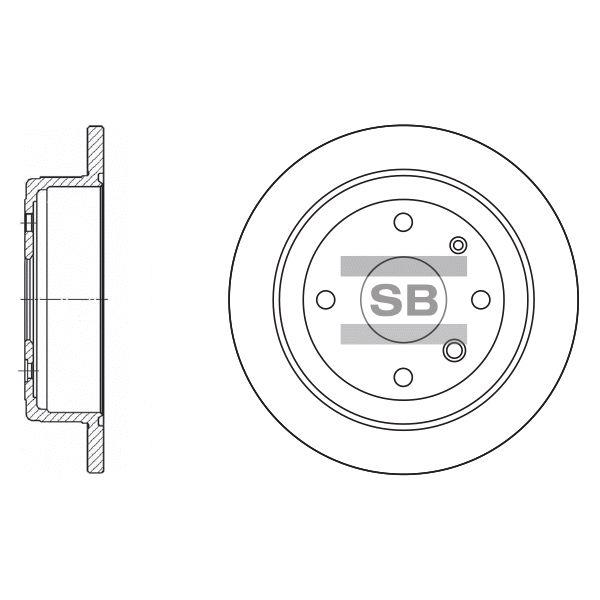 Sangsin SD3008 Тормозной диск задний невентилируемый SD3008: Отличная цена - Купить в Польше на 2407.PL!