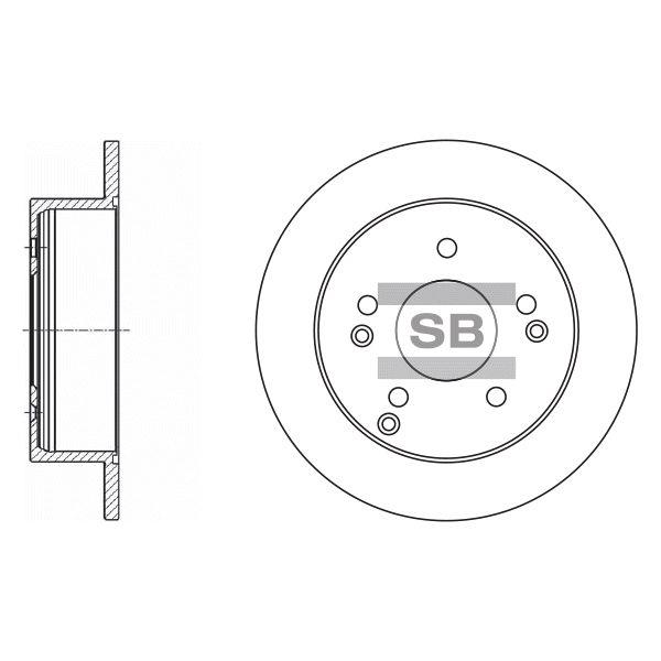 Sangsin SD1006 Rear brake disc, non-ventilated SD1006: Buy near me in Poland at 2407.PL - Good price!