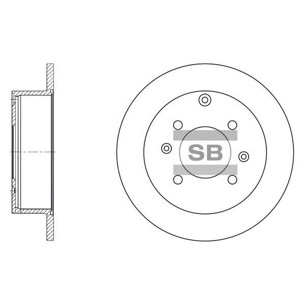 Sangsin SD1047 Тормозной диск задний невентилируемый SD1047: Отличная цена - Купить в Польше на 2407.PL!