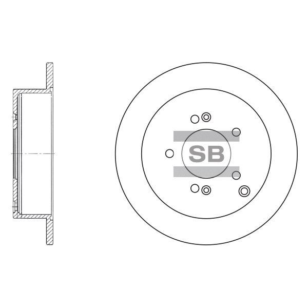 Sangsin SD1052 Rear brake disc, non-ventilated SD1052: Buy near me in Poland at 2407.PL - Good price!