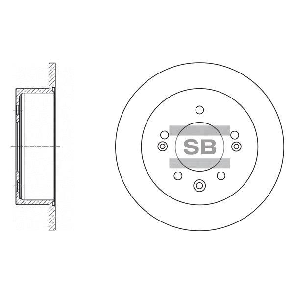 Sangsin SD1020 Rear brake disc, non-ventilated SD1020: Buy near me in Poland at 2407.PL - Good price!
