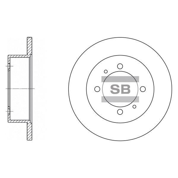 Sangsin SD1064 Тормозной диск задний невентилируемый SD1064: Отличная цена - Купить в Польше на 2407.PL!