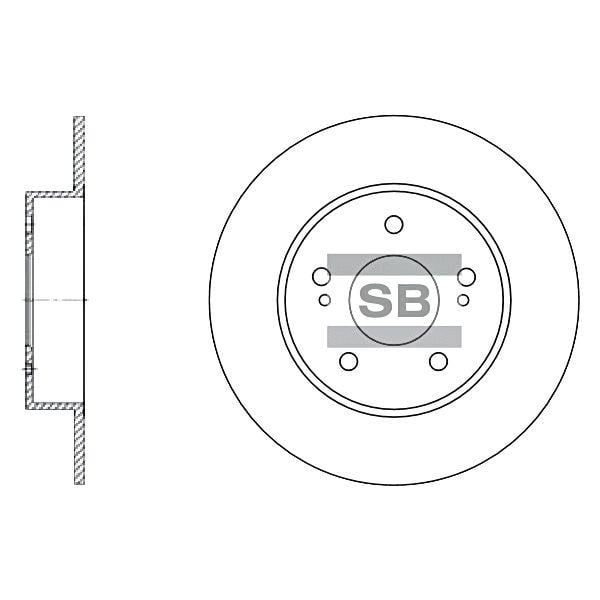 Sangsin SD3028 Rear brake disc, non-ventilated SD3028: Buy near me in Poland at 2407.PL - Good price!