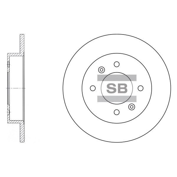 Sangsin SD1017 Тормозной диск передний невентилируемый SD1017: Отличная цена - Купить в Польше на 2407.PL!