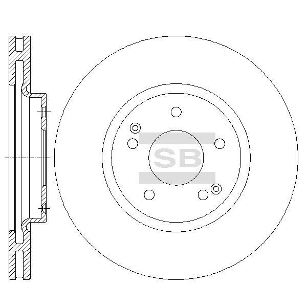 Sangsin SD3042 Front brake disc ventilated SD3042: Buy near me in Poland at 2407.PL - Good price!