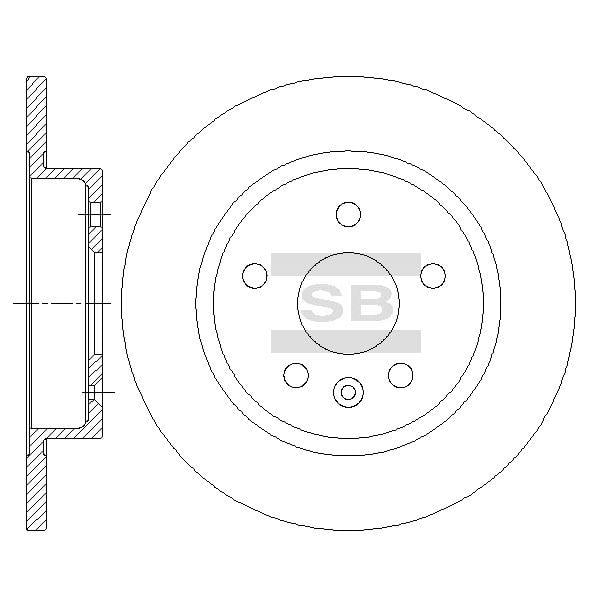 Sangsin SD3044 Rear brake disc, non-ventilated SD3044: Buy near me in Poland at 2407.PL - Good price!