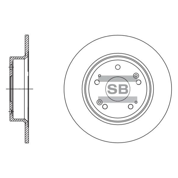Sangsin SD4111 Rear brake disc, non-ventilated SD4111: Buy near me in Poland at 2407.PL - Good price!
