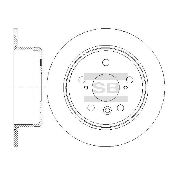 Sangsin SD4074 Rear brake disc, non-ventilated SD4074: Buy near me in Poland at 2407.PL - Good price!