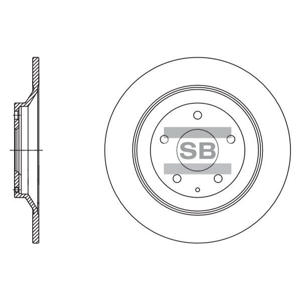 Sangsin SD4425 Тормозной диск задний невентилируемый SD4425: Отличная цена - Купить в Польше на 2407.PL!