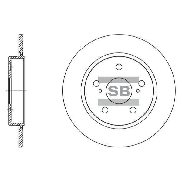Sangsin SD4615 Rear brake disc, non-ventilated SD4615: Buy near me in Poland at 2407.PL - Good price!
