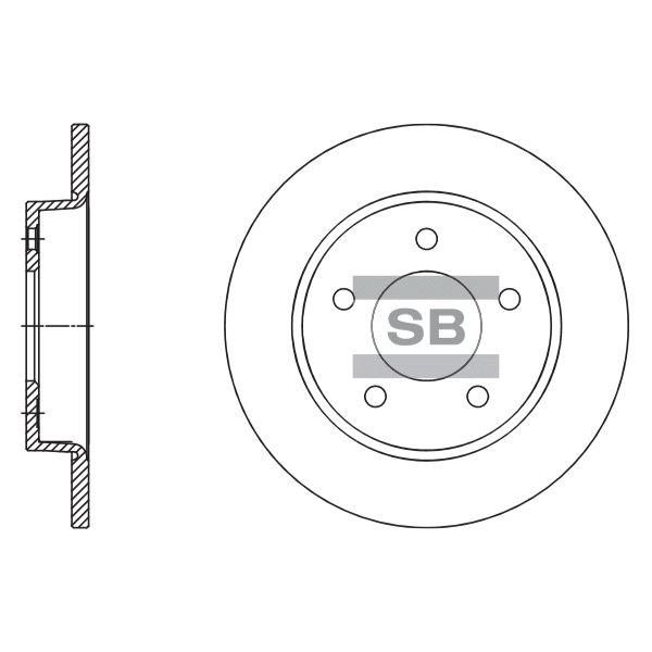 Sangsin SD4419 Rear brake disc, non-ventilated SD4419: Buy near me in Poland at 2407.PL - Good price!