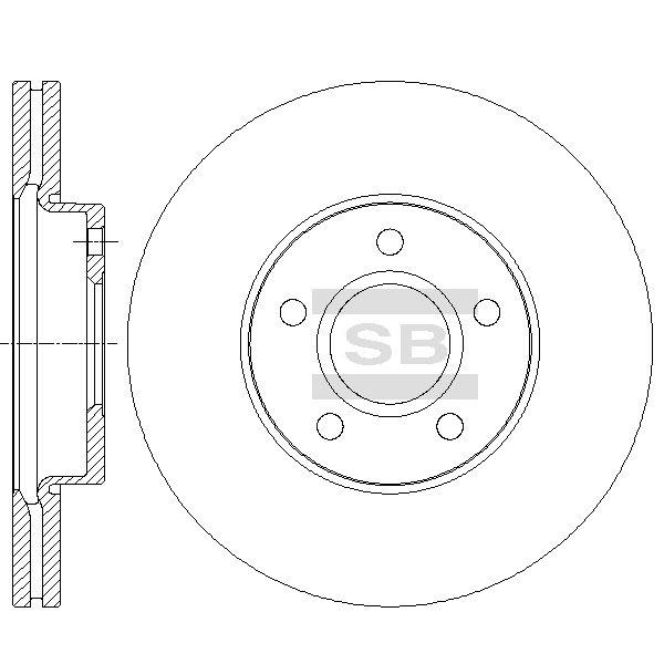 Sangsin SD5302 Тормозной диск передний вентилируемый SD5302: Отличная цена - Купить в Польше на 2407.PL!