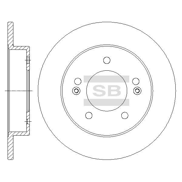 Sangsin SD1106 Rear brake disc, non-ventilated SD1106: Buy near me in Poland at 2407.PL - Good price!