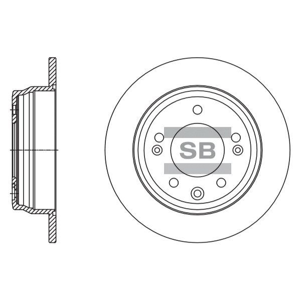 Sangsin SD1136 Rear brake disc, non-ventilated SD1136: Buy near me in Poland at 2407.PL - Good price!