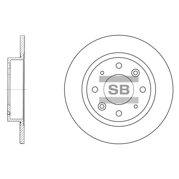 Sangsin SD2007 Тормозной диск задний невентилируемый SD2007: Отличная цена - Купить в Польше на 2407.PL!