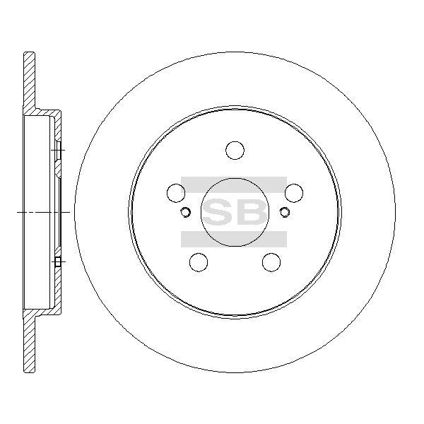 Sangsin SD4060 Rear brake disc, non-ventilated SD4060: Buy near me in Poland at 2407.PL - Good price!