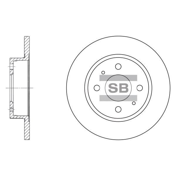 Sangsin SD4216 Тормозной диск передний невентилируемый SD4216: Отличная цена - Купить в Польше на 2407.PL!