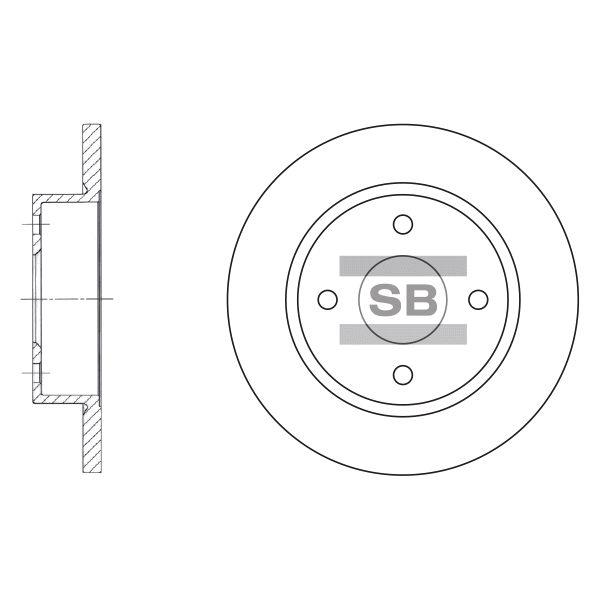 Sangsin SD4222 Тормозной диск передний невентилируемый SD4222: Отличная цена - Купить в Польше на 2407.PL!