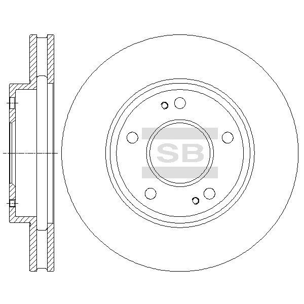 Sangsin SD4317 Front brake disc ventilated SD4317: Buy near me in Poland at 2407.PL - Good price!