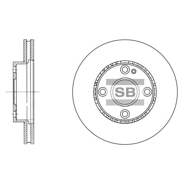 Sangsin SD4404 Front brake disc ventilated SD4404: Buy near me at 2407.PL in Poland at an Affordable price!
