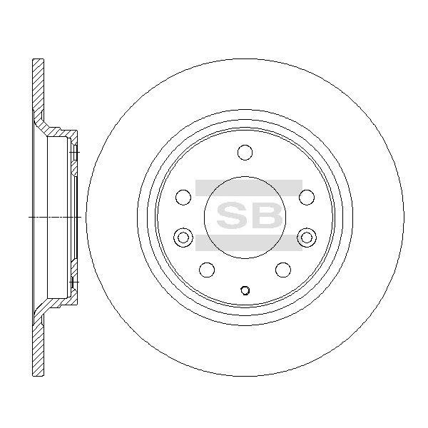 Sangsin SD4412 Rear brake disc, non-ventilated SD4412: Buy near me in Poland at 2407.PL - Good price!