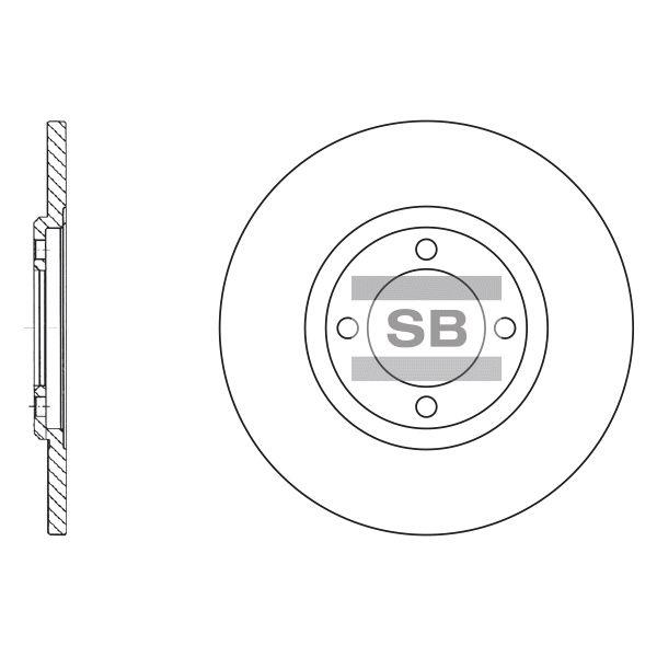 Sangsin SD5104 Тормозной диск передний невентилируемый SD5104: Отличная цена - Купить в Польше на 2407.PL!