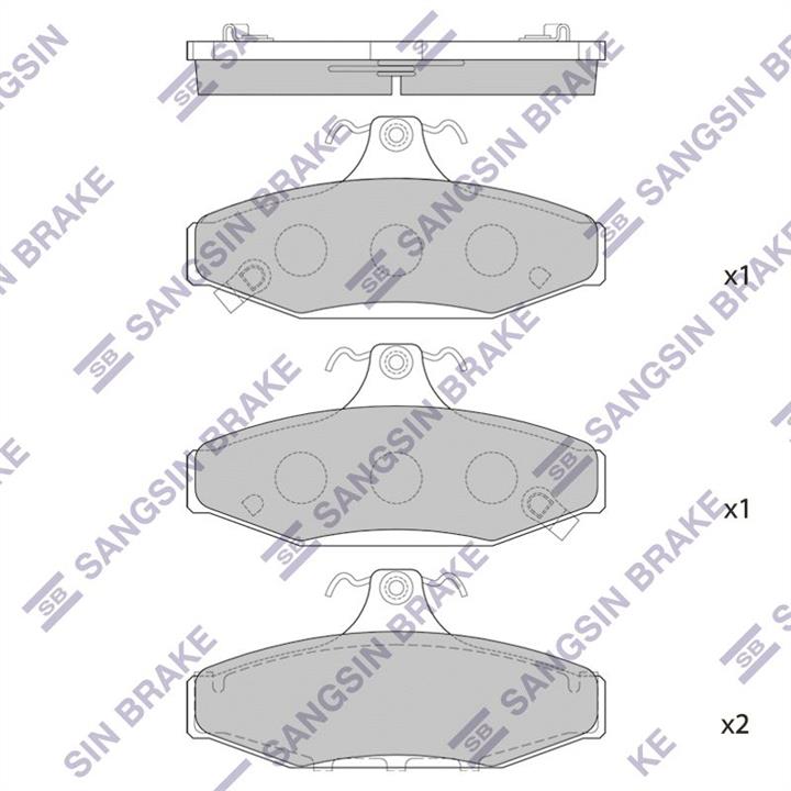 Sangsin SP1066 Rear disc brake pads, set SP1066: Buy near me in Poland at 2407.PL - Good price!