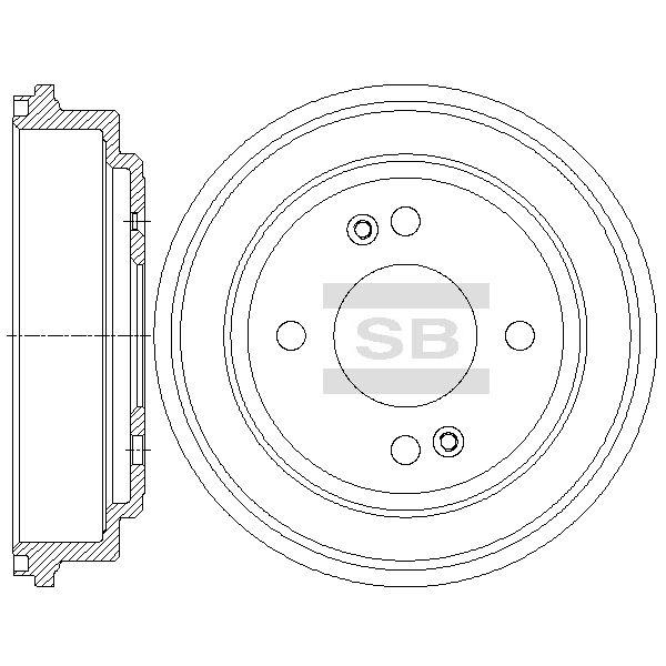 Sangsin SD1078 Тормозной барабан задний SD1078: Отличная цена - Купить в Польше на 2407.PL!