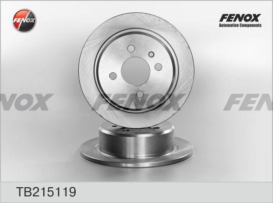 Fenox TB215119 Rear brake disc, non-ventilated TB215119: Buy near me in Poland at 2407.PL - Good price!