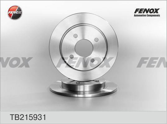 Fenox TB215931 Тормозной диск задний невентилируемый TB215931: Отличная цена - Купить в Польше на 2407.PL!