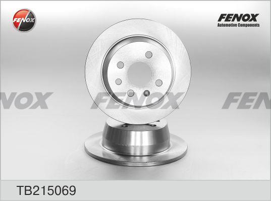 Fenox TB215069 Rear brake disc, non-ventilated TB215069: Buy near me at 2407.PL in Poland at an Affordable price!