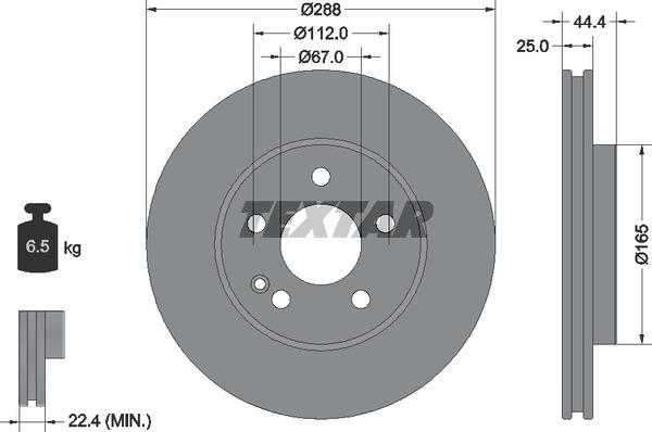 Textar 92132005 Ventilated disc brake, 1 pcs. 92132005: Buy near me in Poland at 2407.PL - Good price!