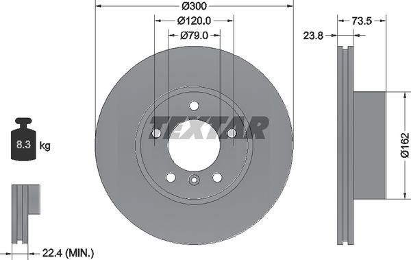 Textar 92137705 Тормозной диск вентилируемый, 1 шт. 92137705: Отличная цена - Купить в Польше на 2407.PL!